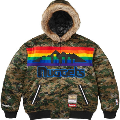 Supreme M & N Teams Hooded Satin Varsity Jacket