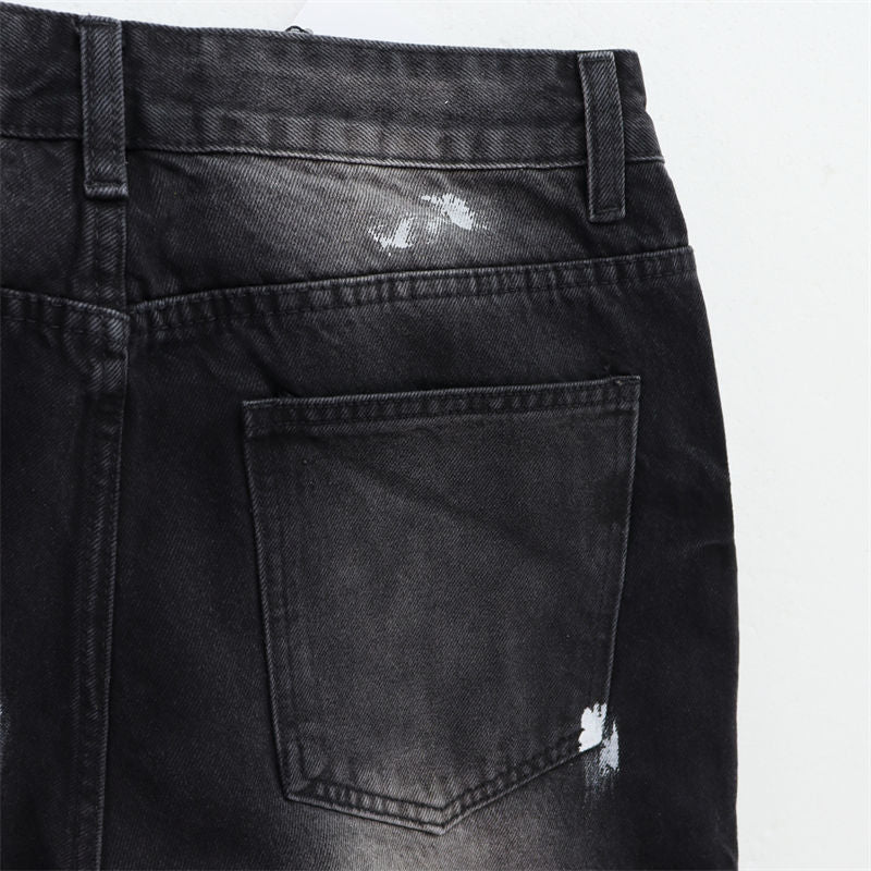 VALLEY Embroidered Rhinestone Jeans #8253