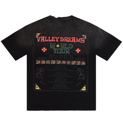 Letter Print Distressed T-shirt